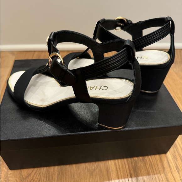 Authentic Preowned Black Chanel Sandals Size 38.5 - Picture 5 of 9